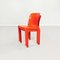 Italienische Mid-Century Selene Stühle aus orangefarbenem Kunststoff von Magistretti Artemide, 1960er, 2er Set 3