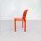 Italienische Mid-Century Selene Stühle aus orangefarbenem Kunststoff von Magistretti Artemide, 1960er, 2er Set 6