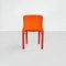 Italienische Mid-Century Selene Stühle aus orangefarbenem Kunststoff von Magistretti Artemide, 1960er, 2er Set 7
