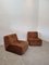 Vintage Brown Fabric One Seat Sofa Lounge Chairs, 1970s, Set of 2 2