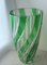 Antike grüne Vase aus geschliffenem Kristallglas von Joh. Oertel 2