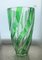 Antique Green Clear Crystal Cut Glass Vase by Joh. Oertel 1