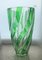 Vase Antique en Verre Taillé Vert Transparent par Joh. Oertel 1