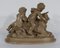 Patinierte Terrakotta Skulptur von Putten spielend mit einer Ziege, 1900er 25