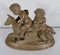 Patinierte Terrakotta Skulptur von Putten spielend mit einer Ziege, 1900er 1