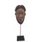 Antike afrikanische Maske aus geschnitztem Holz auf Eisenständer, 2er Set 12