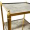 Tavolini in metallo dorato e vetro, Francia, anni '60, set di 2, Immagine 5