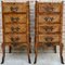Late 19th Century French Louis XV Style Marquetry & Marble Chests of Drawers, Set of 2 1