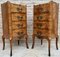 Late 19th Century French Louis XV Style Marquetry & Marble Chests of Drawers, Set of 2 2