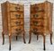 Late 19th Century French Louis XV Style Marquetry & Marble Chests of Drawers, Set of 2, Image 2