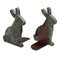 Marble and Steel Bunny Bookends by Alessandra Grasso, Set of 2 1