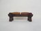 Solid Oak Bench with Leather Cushions, Spain, 1970s 1