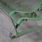 French Green Perforated Steel Outdoor Bench with Scroll Feet, 1950s 4