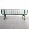 French Green Perforated Steel Outdoor Bench with Scroll Feet, 1950s 7
