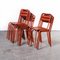 Red French Tolix T2 Dining Chairs, 1950s, Set of 12 3