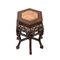 Chinese Carved Mahogany Stand for a Vase with Marble 4