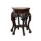 Chinese Carved Mahogany Stand for a Vase with Marble 3
