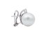 14 Karat White Gold Stud Earrings With South-Sea Pearls & Diamonds, Set of 2 2