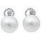 14 Karat White Gold Stud Earrings With South-Sea Pearls & Diamonds, Set of 2 1