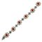 14 Karat White Gold Link Bracelet With Red Corals, Diamonds & Blue Sapphires, Image 1