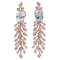 14 Karat Rose Gold Dangle Earrings With Aquamarine & Diamonds, Set of 2 1