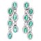 14 Karat White Gold Dangle Earrings With Emeralds & Diamonds, Set of 2 1
