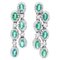 14 Karat White Gold Dangle Earrings With Emeralds & Diamonds, Set of 2, Image 1