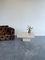 Square Block Travertine Coffee Table With Brass Lines 5