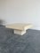 Square Block Travertine Coffee Table With Brass Lines 1