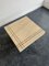 Square Block Travertine Coffee Table With Brass Lines 7