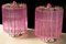 Pink Quadriedri Table Lamp in the Style of Venini, Set of 2 10