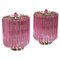 Pink Quadriedri Table Lamp in the Style of Venini, Set of 2, Image 1