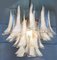 Lámparas de araña de pétalos blancos, Murano, años 90. Juego de 2, Imagen 2