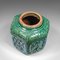 Antique Japanese Hexagonal Glazed Earthenware Spice Jar 6