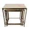 French Marble & Brass Side Tables, 1960s, Set of 3 1