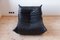 Schwarzer Vintage Togo Ledersessel von Michel Ducaroy für Ligne Roset 8