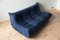 Blauer Togo Ecksessel aus Mikrofaser mit 2- und 3-Sitzer Sofa von Michel Ducaroy für Ligne Roset, 3er Set 2