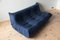 Blue Microfiber Togo Corner Chair, 2- and 3-Seat Sofa by Michel Ducaroy for Ligne Roset, Set of 3 2