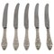Antike Bell Lunch Messer aus Sterling Silber von Georg Jensen, 5er Set 1