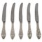 Antique Bell Lunch Knives in Sterling Silver from Georg Jensen, Set of 5 1