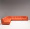 Orange Togo Modular Sofa by Ligne Roset by Michel Ducaroy, Set of 5 2