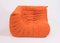 Orange Togo Modular Sofa by Ligne Roset by Michel Ducaroy, Set of 5 8