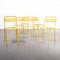 French Yellow Metal T2 Outdoor Dining Chairs from Tolix, 1950, Set of 6 4