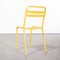 French Yellow Metal T2 Outdoor Dining Chairs from Tolix, 1950, Set of 6 7