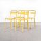 Französische Gelbe T2 Esszimmerstühle aus Metall von Tolix, 1950, 4er Set 5