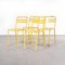 French Yellow Metal T2 Outdoor Dining Chairs from Tolix, 1950, Set of 4 5