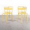Französische Gelbe T2 Esszimmerstühle aus Metall von Tolix, 1950, 4er Set 4