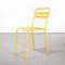 Französische Gelbe T2 Esszimmerstühle aus Metall von Tolix, 1950, 4er Set 1