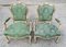 Louis XV White & Gold Lacquered Armchairs, Italy, 1950, Set of 2 1