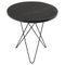 Tall Mini Black Slate and Black Steel O Side Table by Ox Denmarq, Image 1